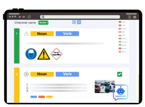Digitale Arbeitsanweisung in der Leanbyte Software